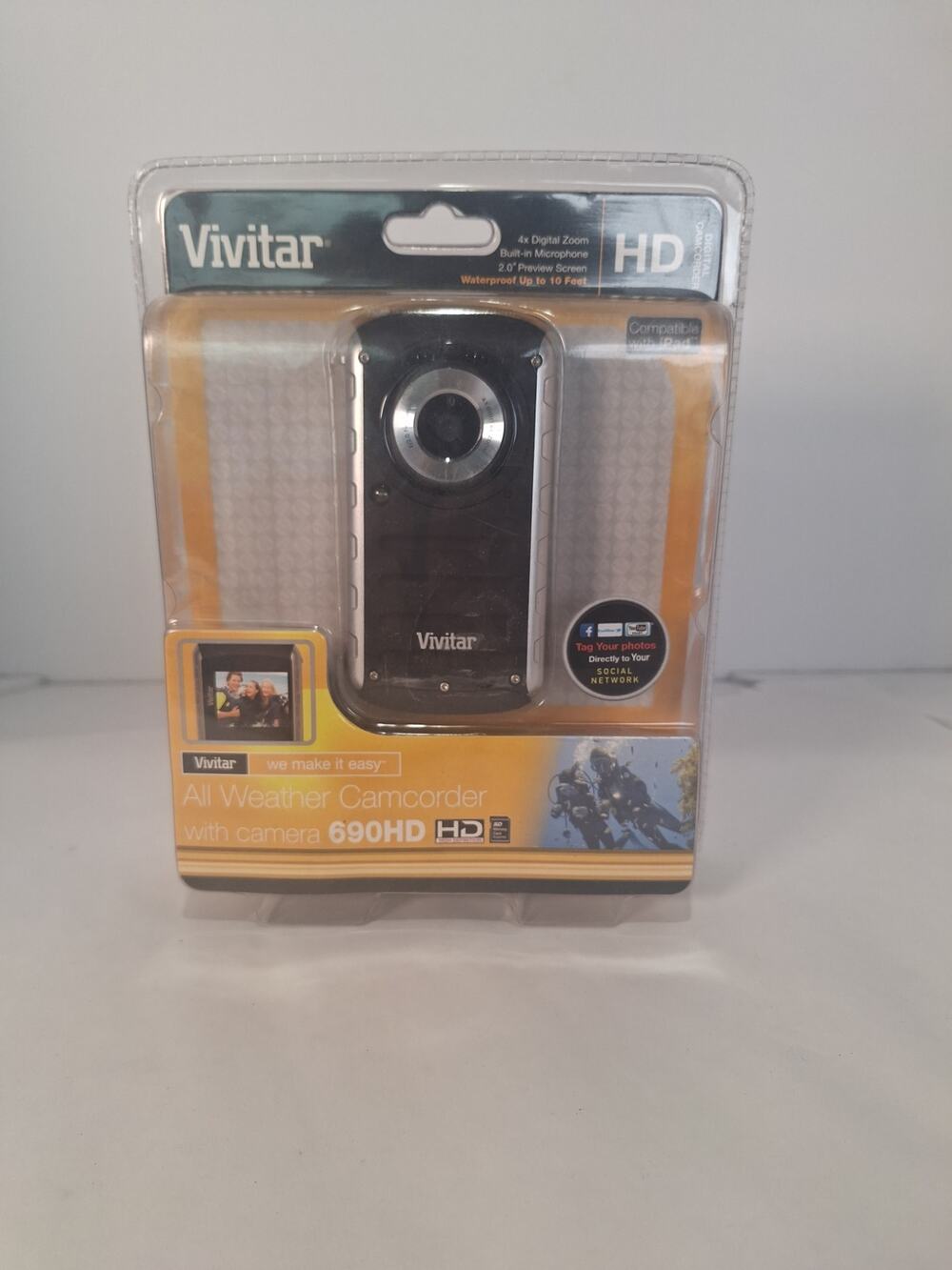 Vivitar 690HD All Weather Digital Camcorder DVR690HD-BLK Waterproof All-weather